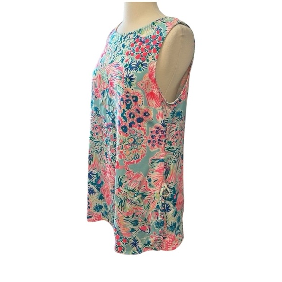 Lilly Pulitzer Sleeveless Serene Blue Gypsea Koi Fish Tunic Womens size Large - Picture 9 of 13